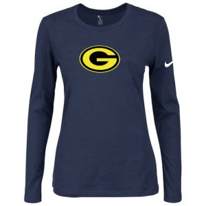 Gorgeous Women's  Green Bay Packers Of The City Long Sleeve Tri Blend NFL T Shirt Dark Blue 2 to showcase your team pride