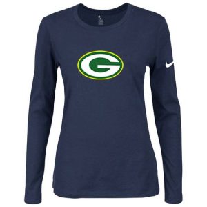 Unique Women's  Green Bay Packers Of The City Long Sleeve Tri Blend NFL T Shirt Dark Blue a must have addition to your collection
