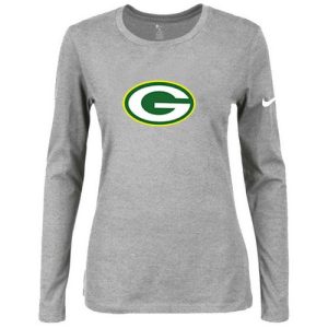 Stunning Women's  Green Bay Packers Of The City Long Sleeve Tri Blend NFL T Shirt Light Grey for ultimate sports enthusiasts