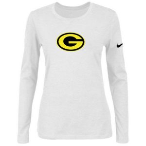 Gorgeous Women's  Green Bay Packers Of The City Long Sleeve Tri Blend NFL T Shirt White 2 to stand out at the stadium