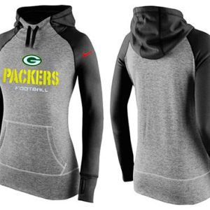Fantastic Women's  Green Bay Packers Performance Hoodie Grey & Black for ultimate sports enthusiasts