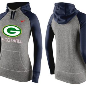 Terrific Women's  Green Bay Packers Performance Hoodie Grey & Dark Blue perfect for game day celebrations