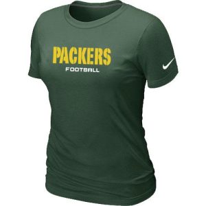 Terrific Women's  Green Bay Packers Sideline Legend Authentic Font T Shirt Green for die hard Packers fans
