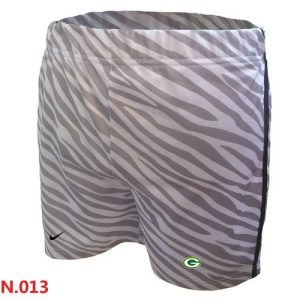 Unique Women's NFL Green Bay Packers Embroidered Team Logo Zebra Stripes Shorts for ultimate sports enthusiasts